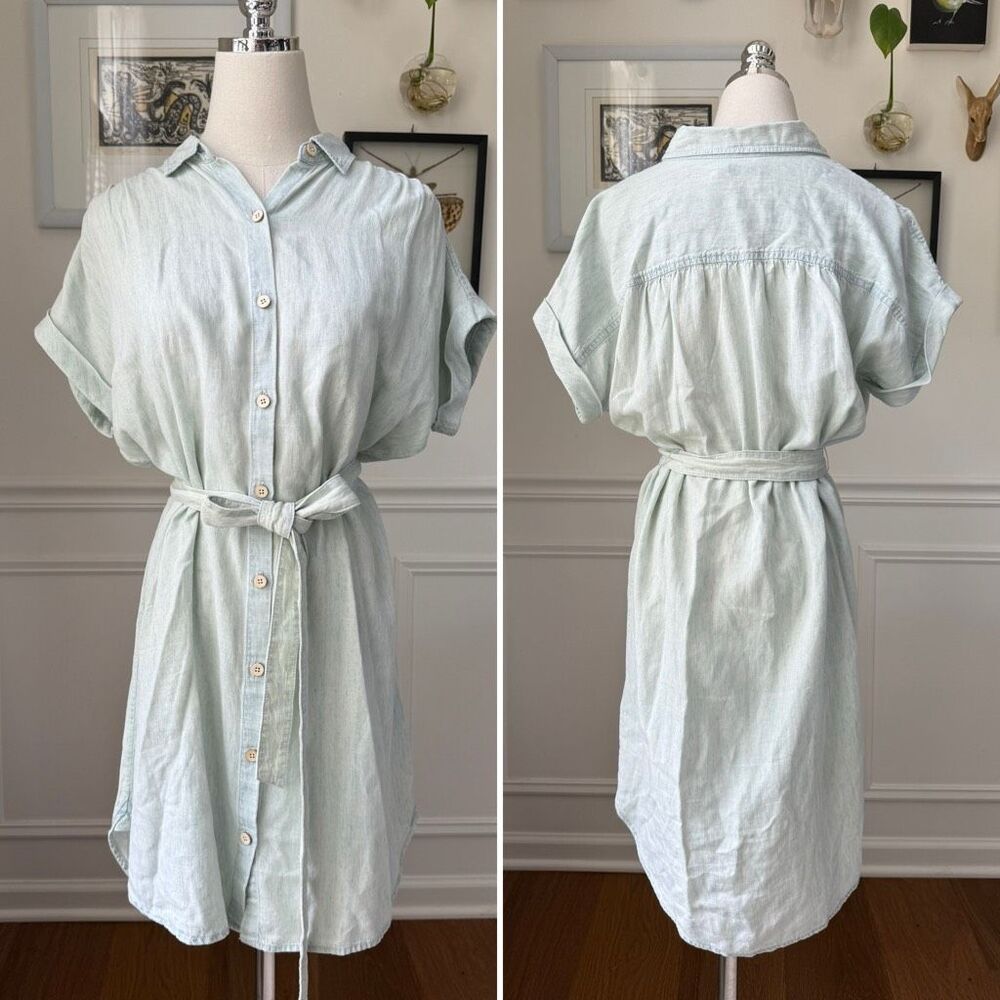Faherty Chambray Shirt Dress $178 XS